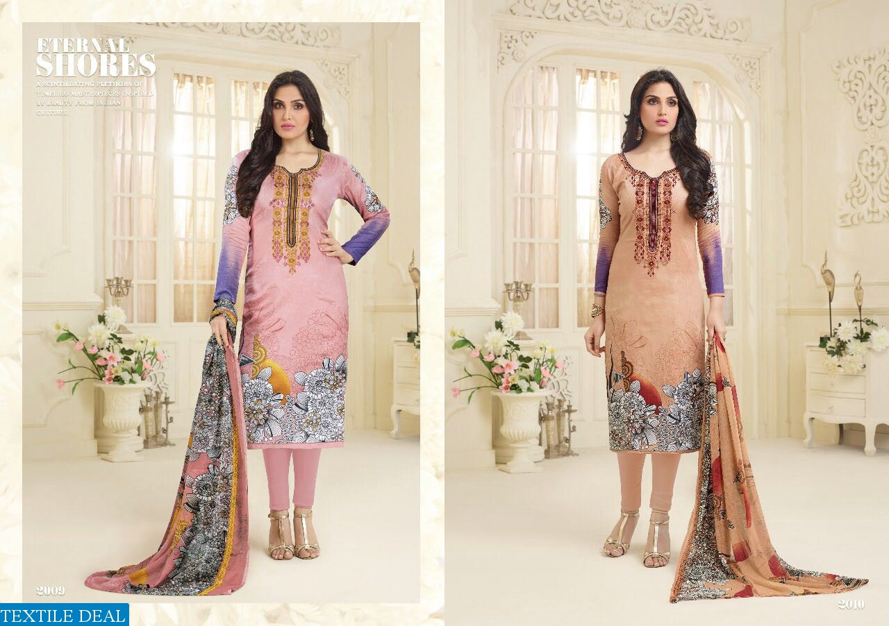 Flower vol-1 Wholesale  Glace cotton Dress material